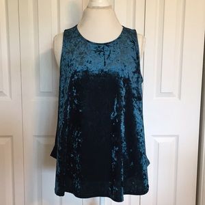 Teal Velvet Tank Top